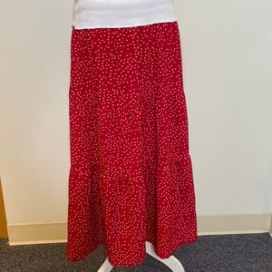 Merokeety Boho Polka Dot Midi Skirt